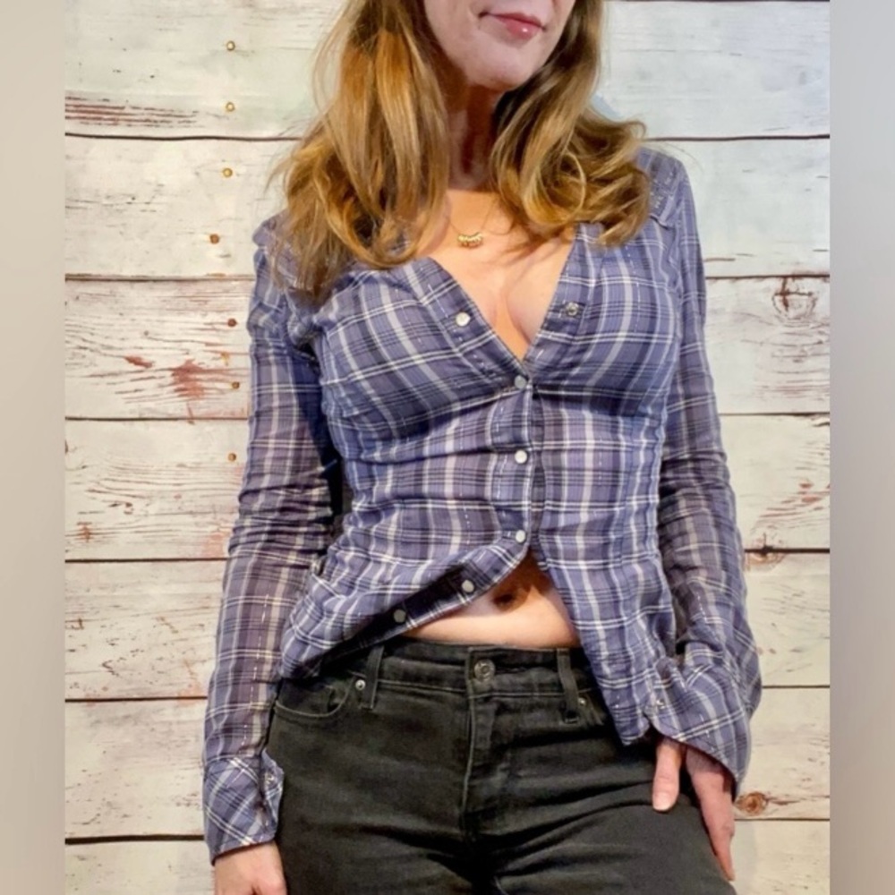 Guess • Vintage Studded Slim Fit Western Shirt XS